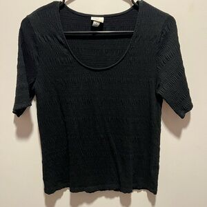 Black Textured Women's Top